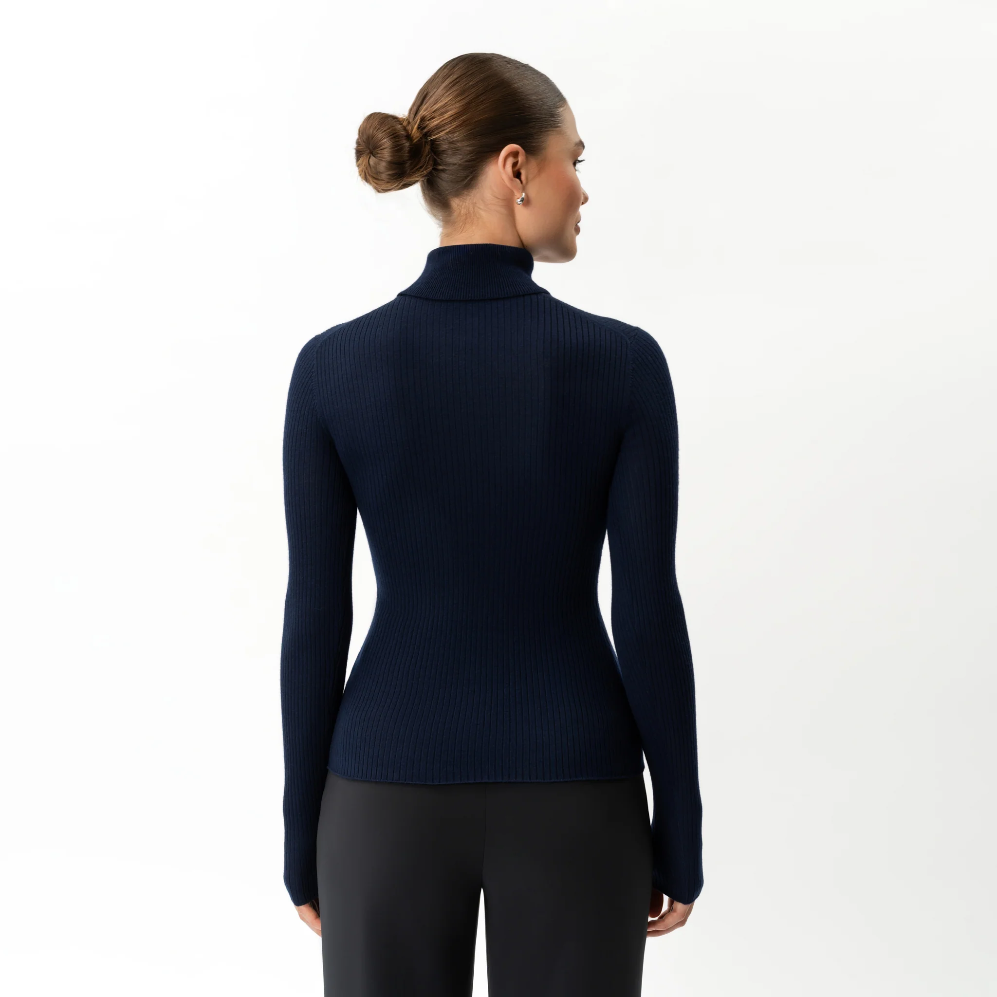 Merino Wool Ribbed Turtleneck - Image 4